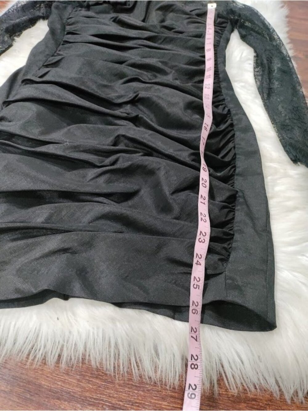 Vintage Jessica McClintock Lace Taffeta Ruched Mini Prom Dress 10 - Picture 13 of 15
